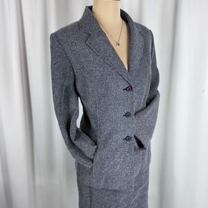 Dressbarn Gray Skirt Suit‎ Set Blazer Pencil Skirt Size 12 Marl Texture